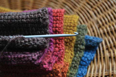 Crochet project and a crochet hook