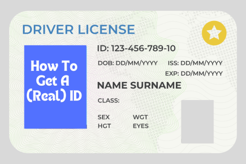 Graphic of Real ID with text "How to Get a Real ID"