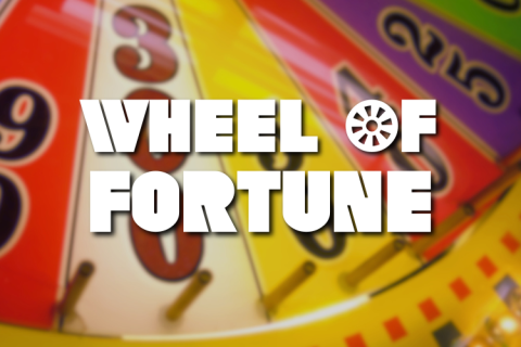 Colorful prize wheel with text "Wheel of Fortune"