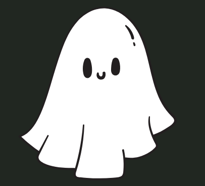 Ghost against a black background