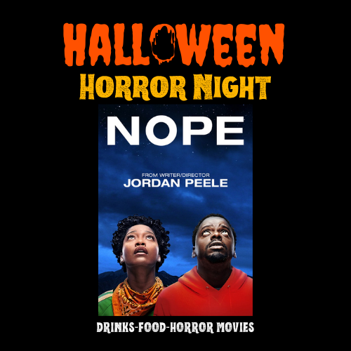 Halloween Horror Night lwith movie poster of Nope